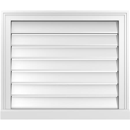 Ekena Millwork Vertical Surface Mount PVC Gable Vent: Functional, w/ 2"W x 2"P Brickmould Sill Frame, 26"W x 22"H GVPVE26X2203SF